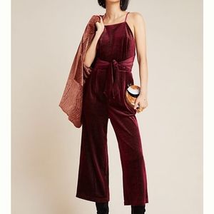 Anthropologie greylin rouge velvet jumpsui…
